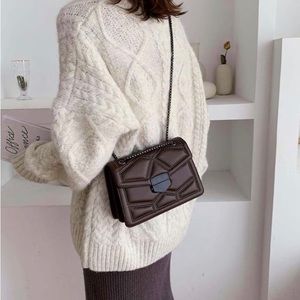 Olivia Mark, Studded Decor Chain Flap Square Bag